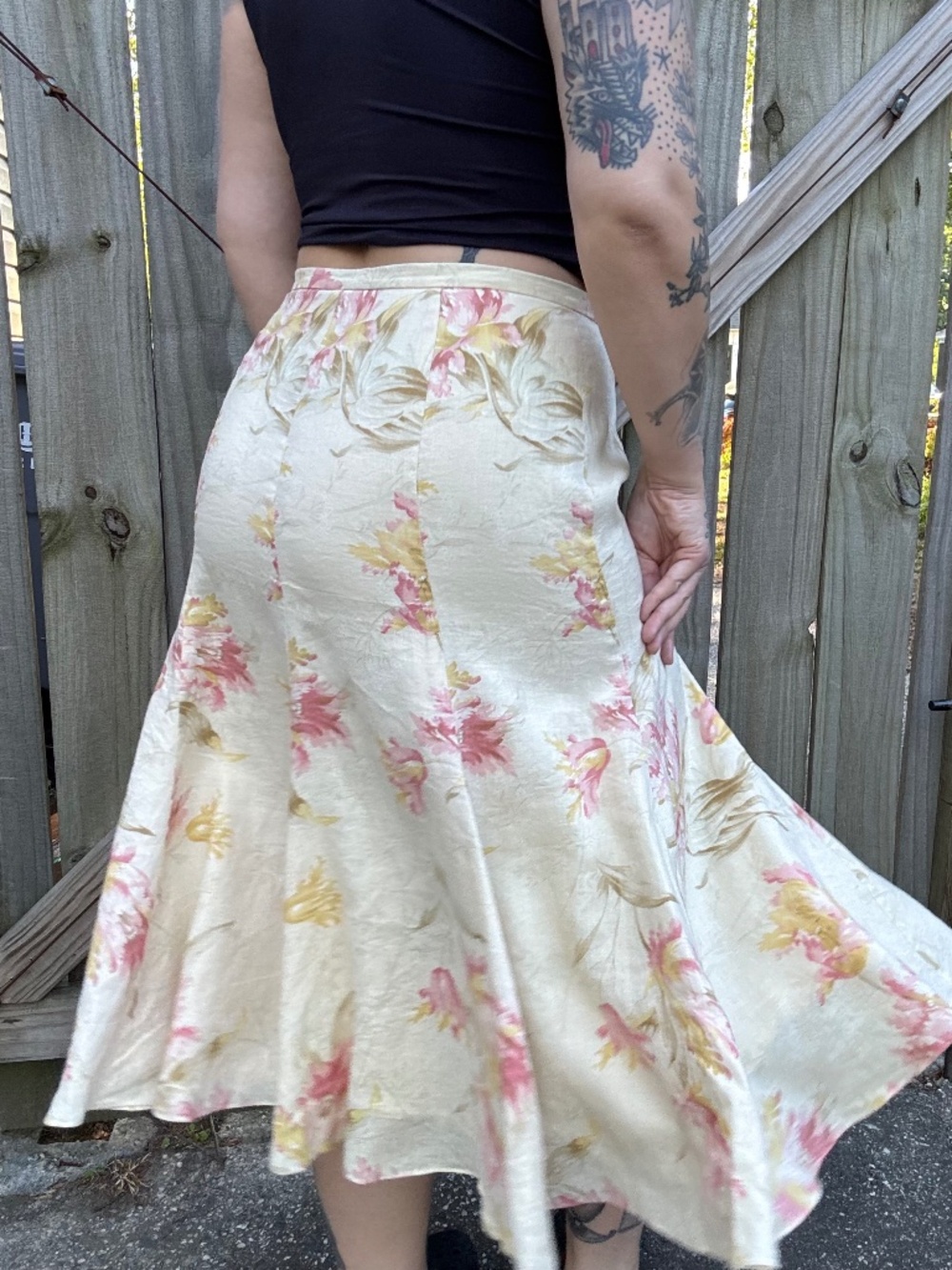 Ralph Lauren Cream Floral Skirt
